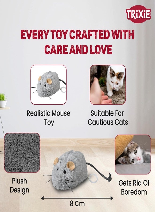 Trixie Wriggle Up Mouse Plush Cat Toy, Made of Polyster and Engaging Design for Cats, Combines Fun and Exercise for Your Feline Friend - 8 cm (Pack of 4) - Image 5